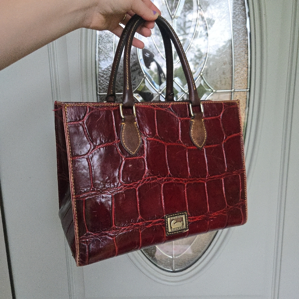 Dooney & Bourke Red Croc-Embossed Satchel